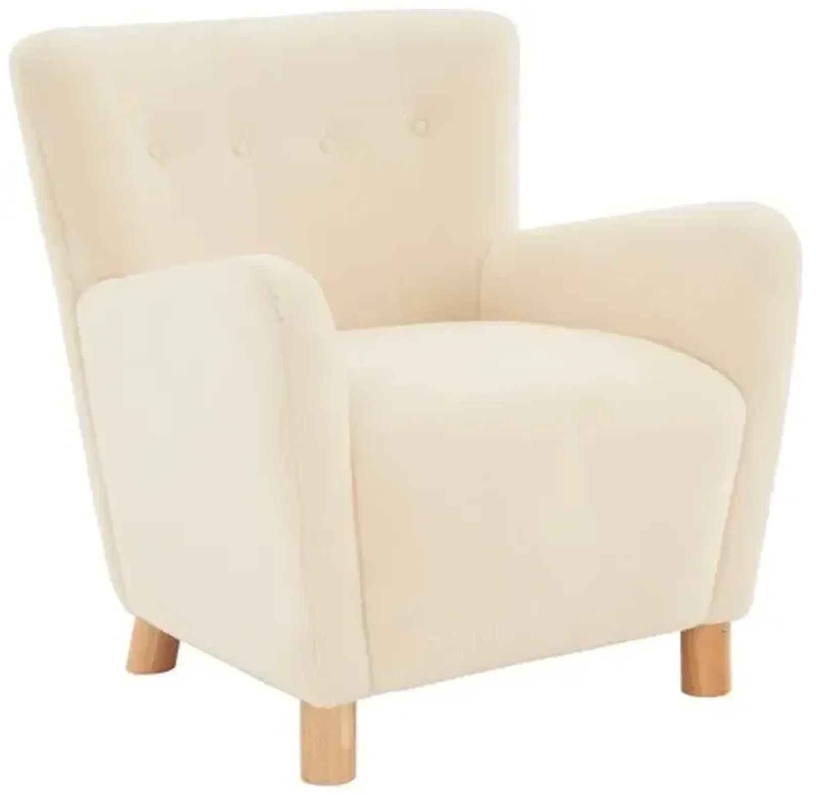 Odalys Faux Shearling Chair - Ivory