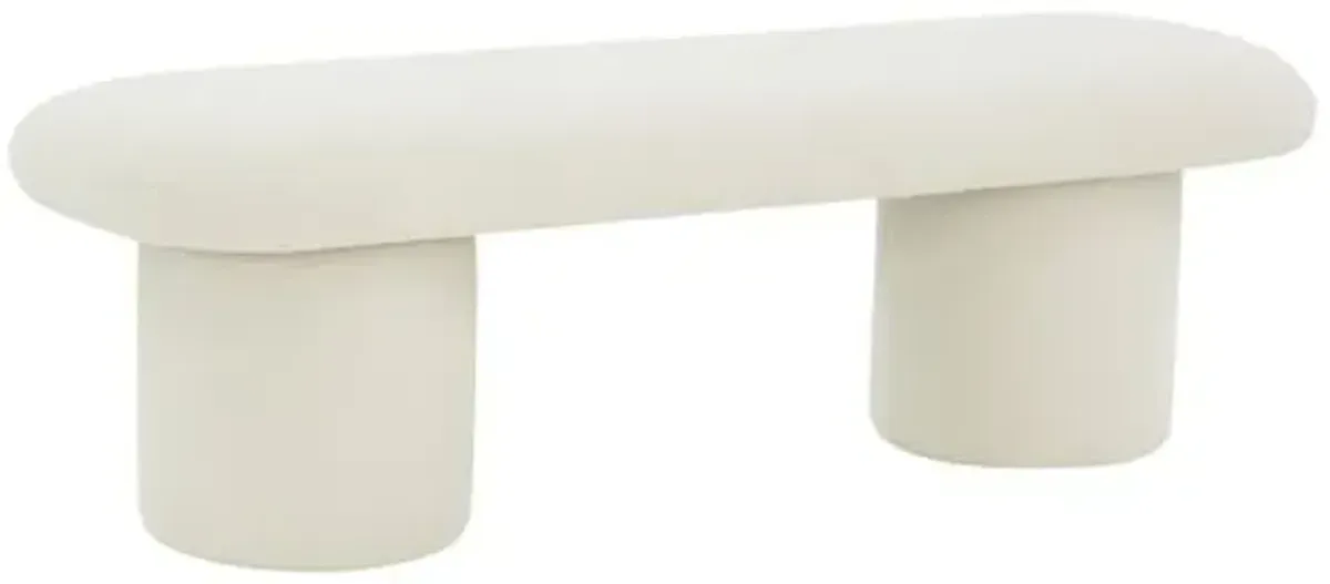 Quinlan Boucle Bench - Ivory