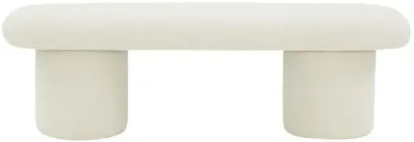 Quinlan Boucle Accent Bench - Ivory