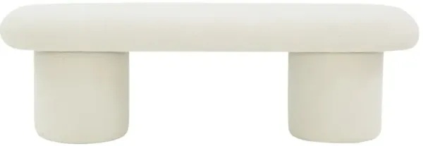 Quinlan Boucle Accent Bench, Ivory