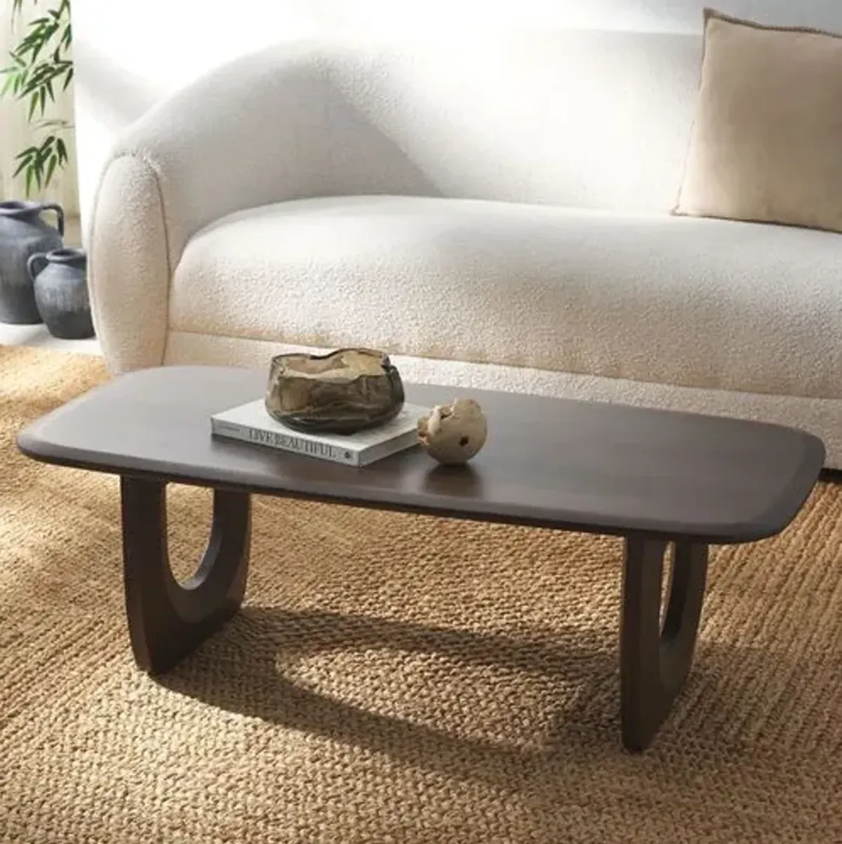 Romy Wood Coffee Table - Walnut - Brown