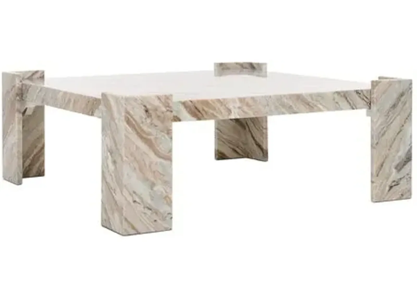 Talia Marble Coffee Table - White/Brown - Multi