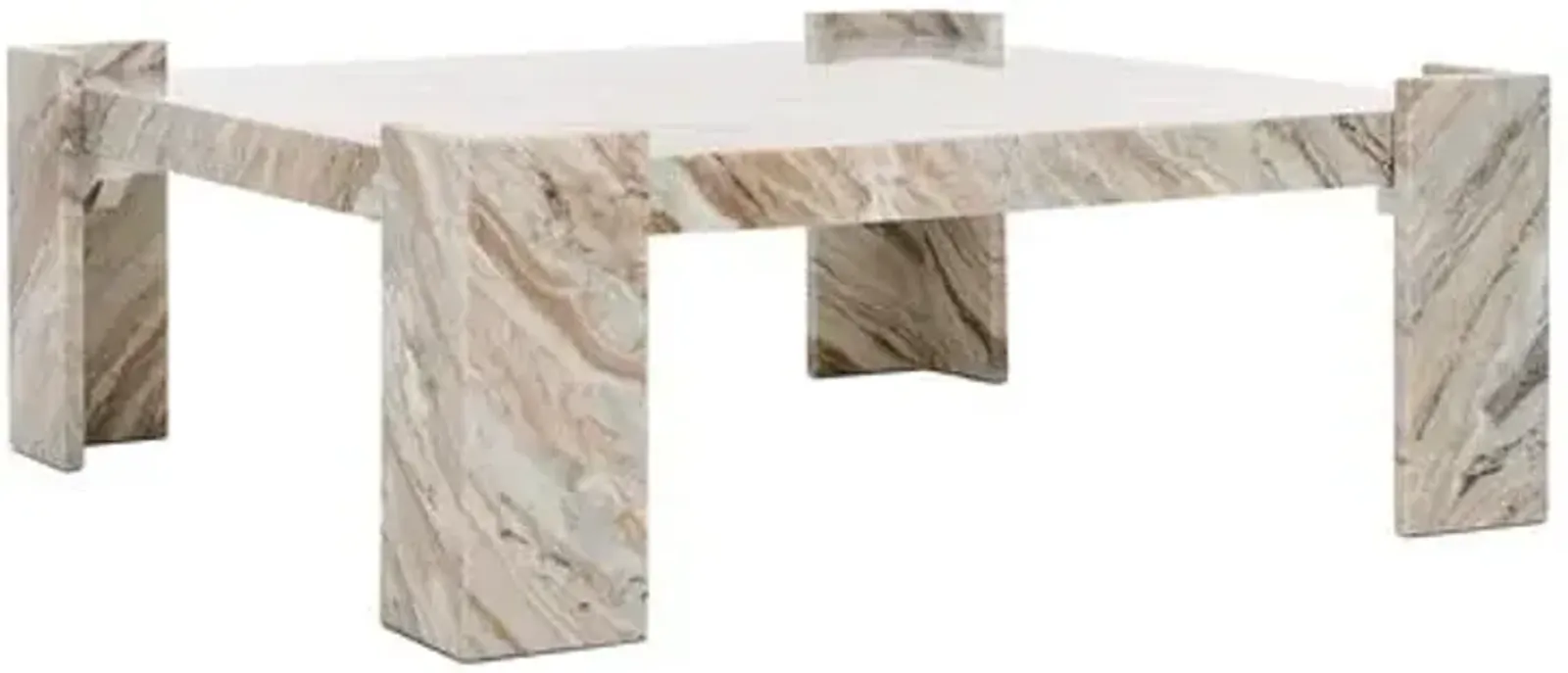 Talia Marble Coffee Table - White/Brown - Multi