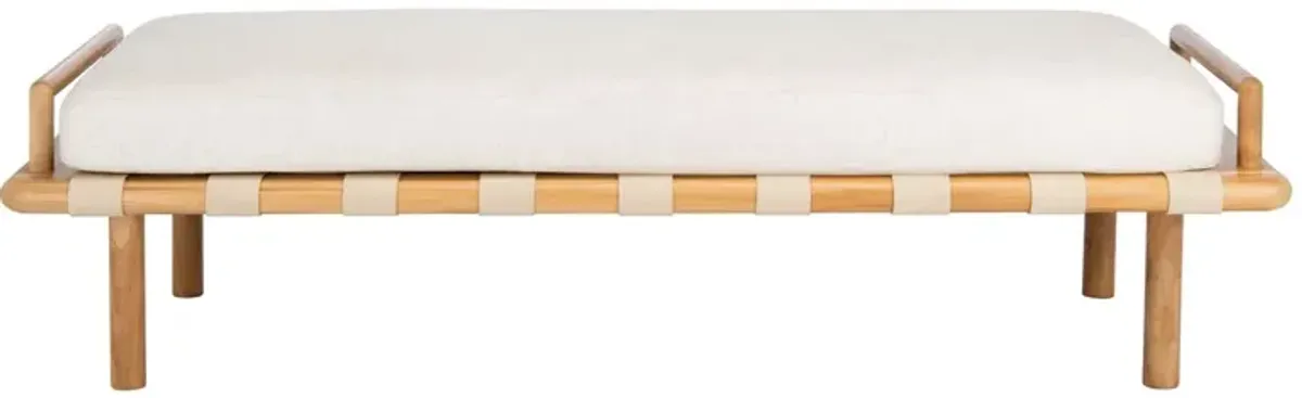 Xiomara Teak/Leather Strap Bench