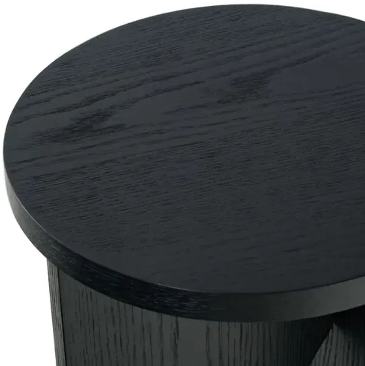 Cressida 2-Leg Wood Accent Table - Handcrafted - Black - 20Hx14Wx14D in