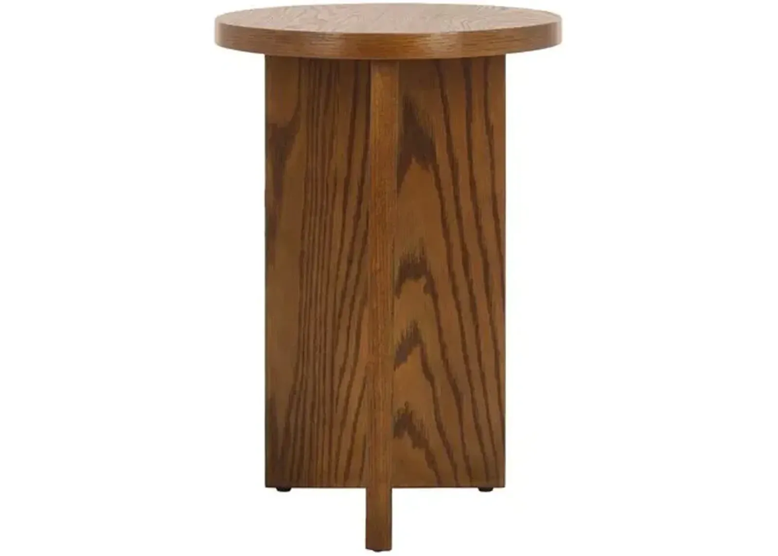 Cressida Wood 2 Leg Table - Handcrafted - Brown