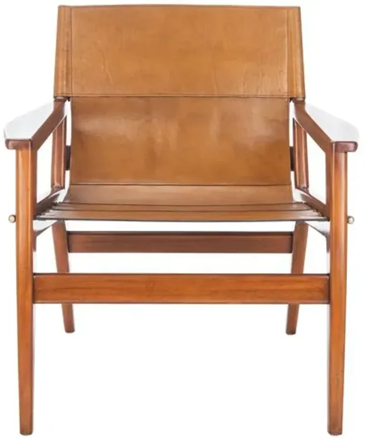 Zephyra Leather Sling Chair - Brown/Light Brown