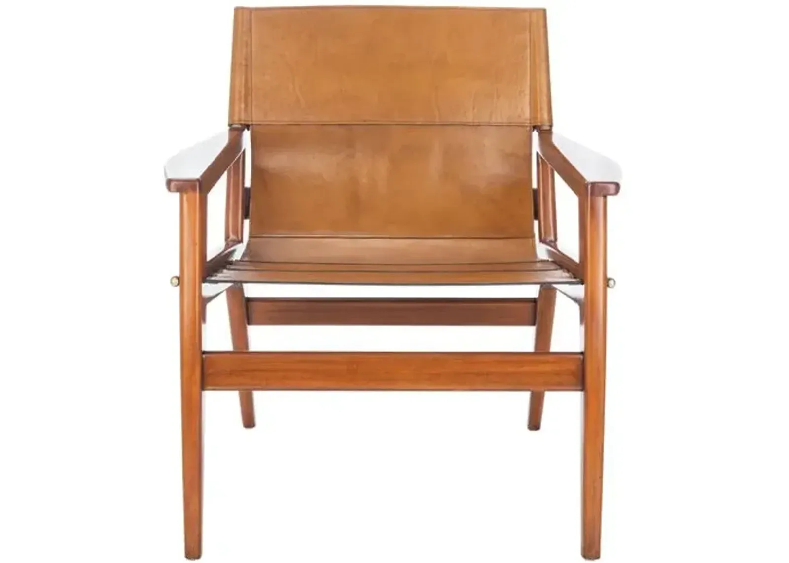 Zephyra Leather Sling Chair - Brown/Light Brown