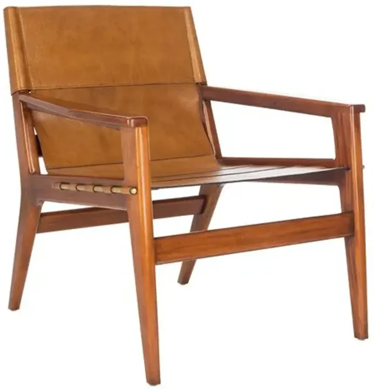 Zephyra Leather Sling Chair - Brown/Light Brown