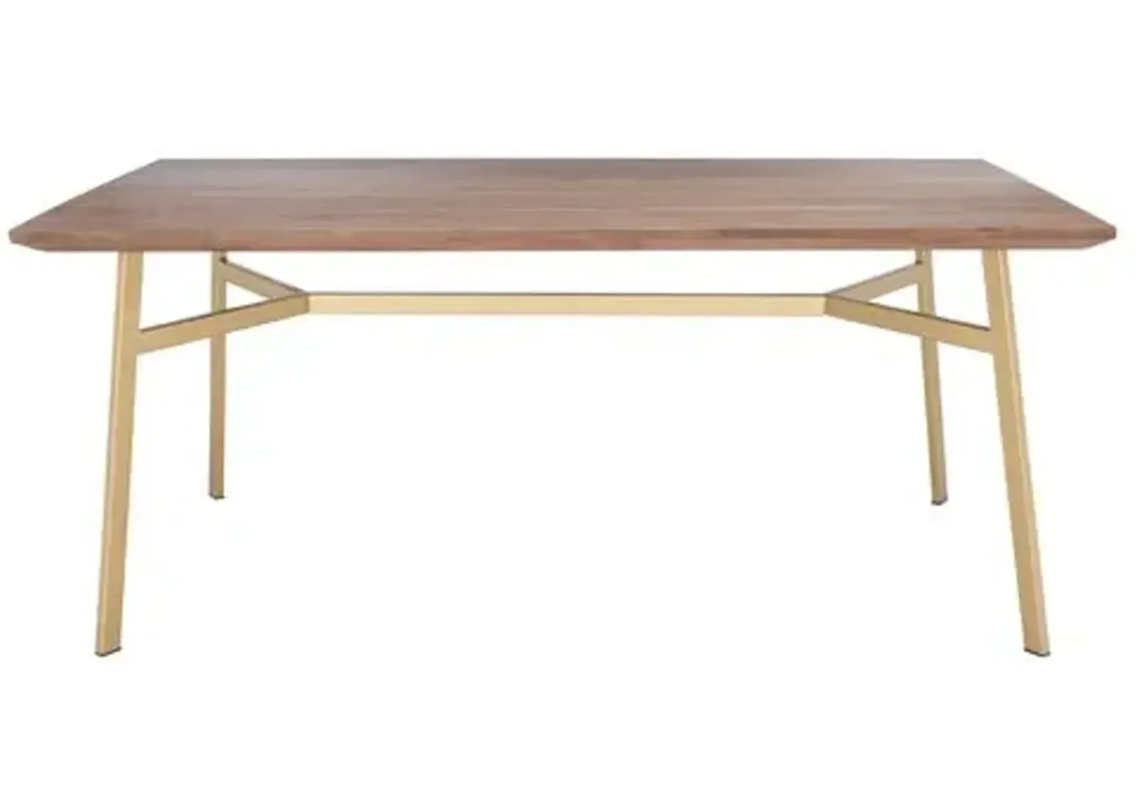 Abner Rectangle Dining Table - Walnut/Gold