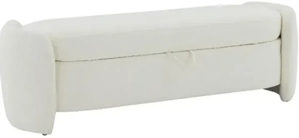 Elysian Boucle Bench - White