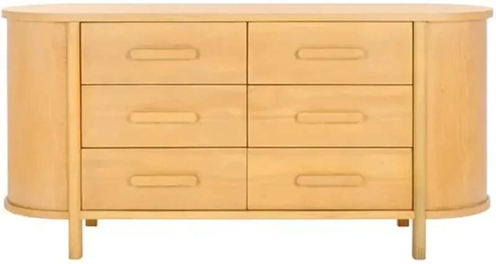 Balthazar 6-Drawer Wood Dresser - Natural - Brown