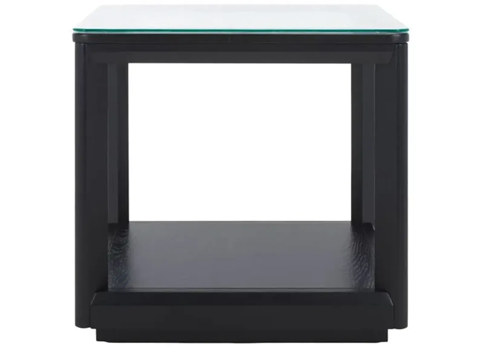 Darya Glass Top Accent Table - Black - 20.9Hx21.6Wx21.6D in