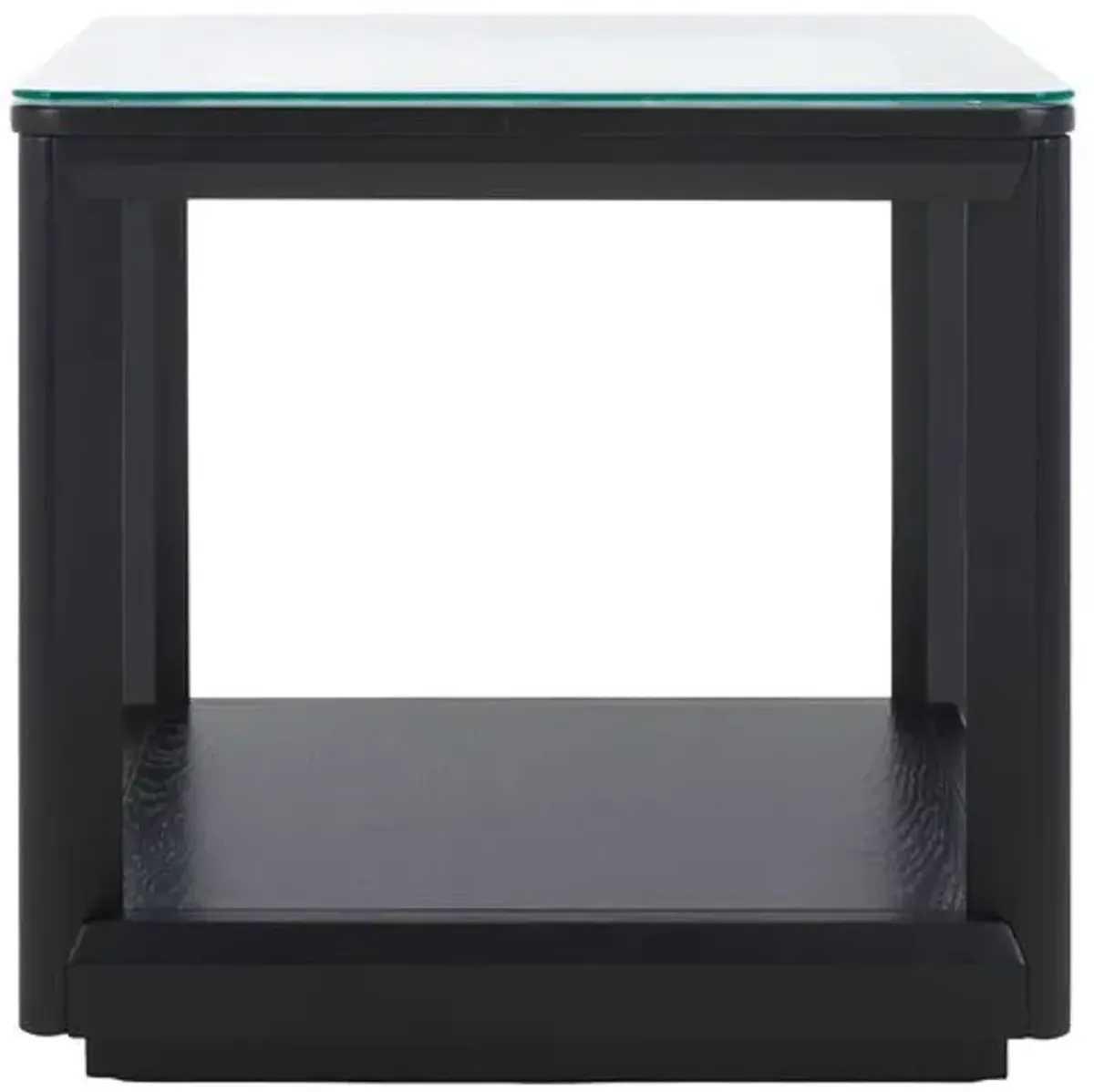 Darya Glass Top Accent Table - Black - 20.9Hx21.6Wx21.6D in