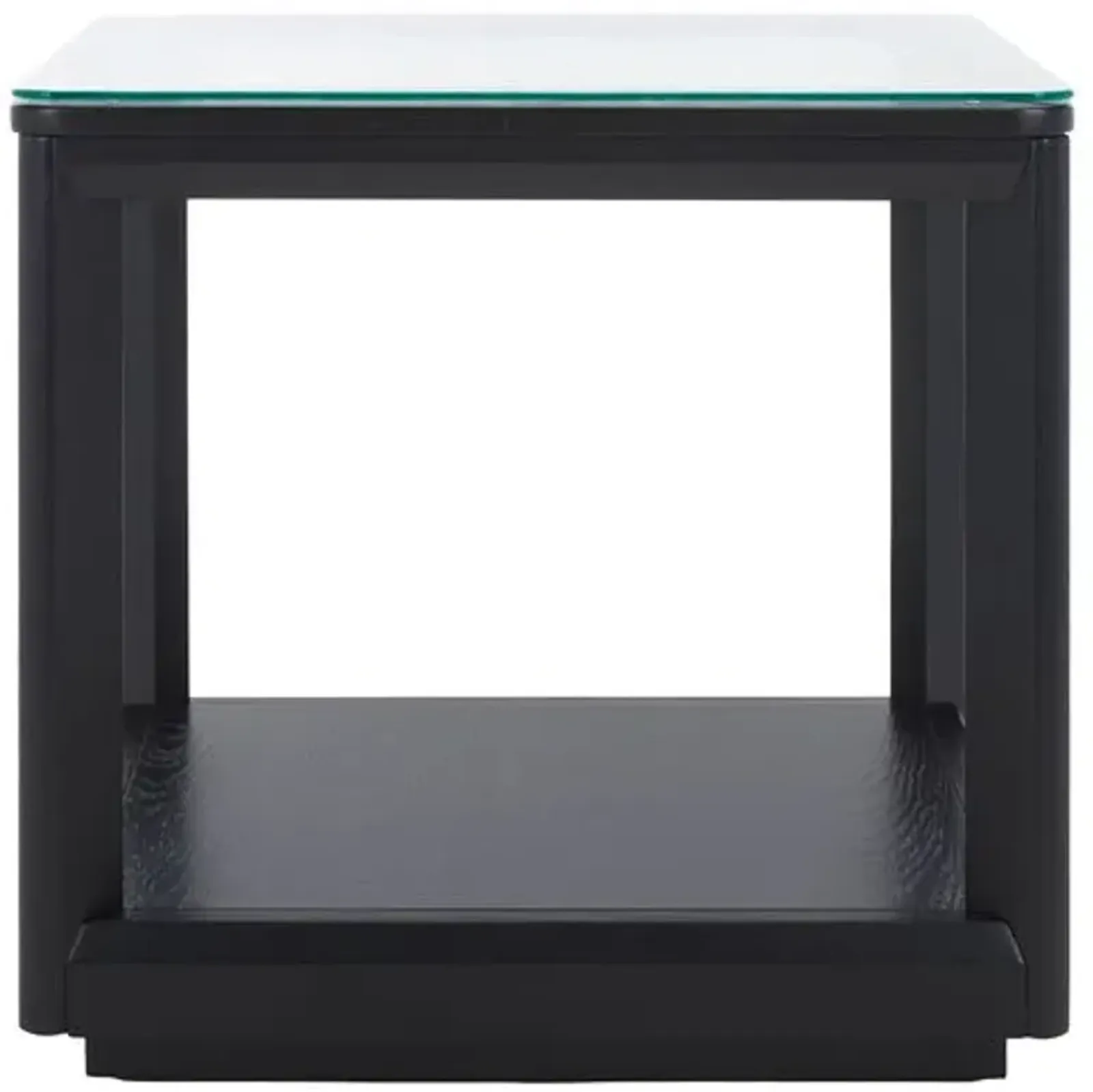 Darya Glass Top Accent Table - Black - 20.9Hx21.6Wx21.6D in