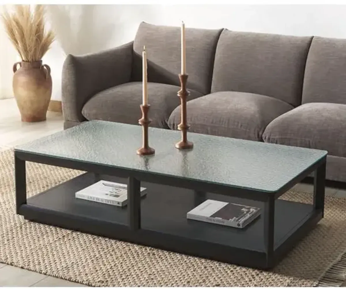 Darya Glass Top Coffee Table - Black