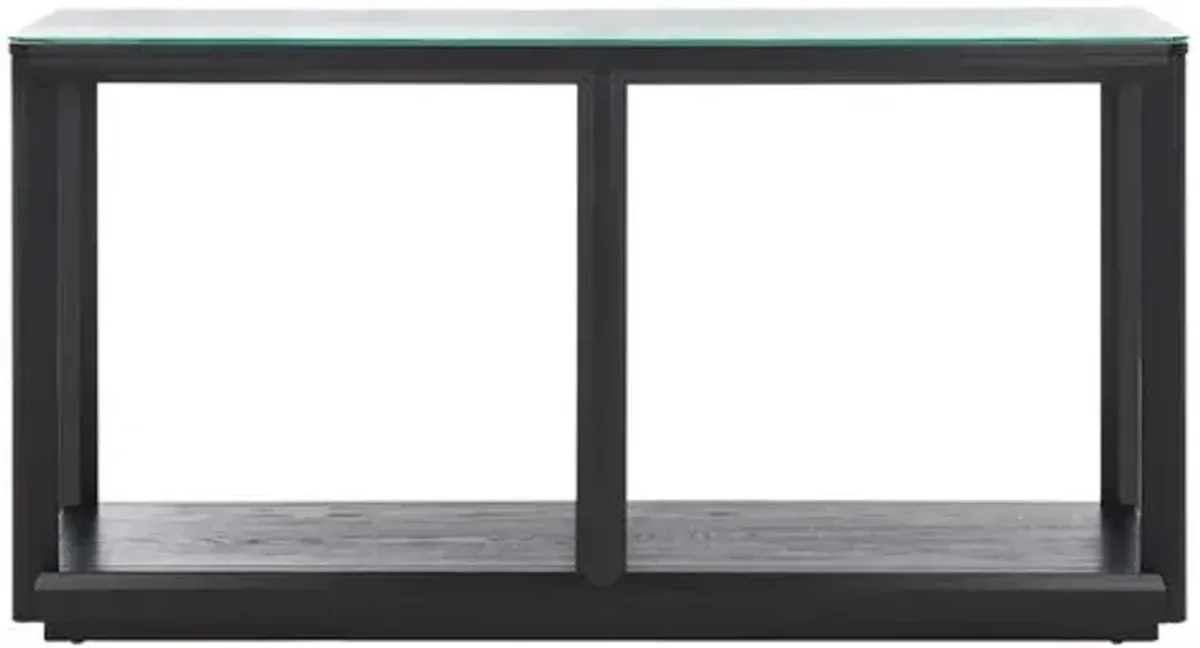 Darya Glass Top Console Table - Black