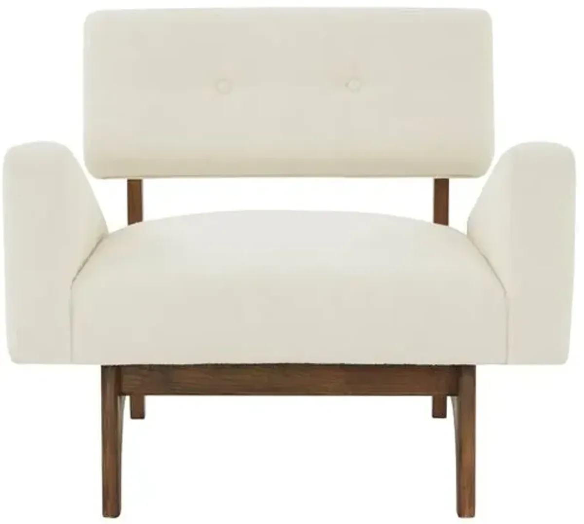 Darian Scandinavian Accent Chair - Ivory/Dark Brown, Comfortable, Durable