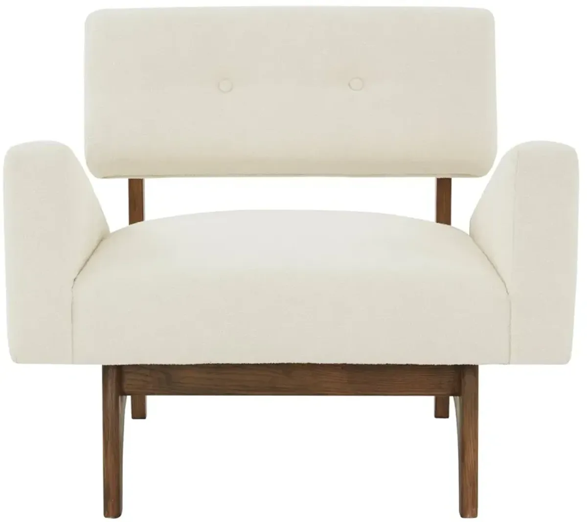 Darian Scandinavian Accent Chair, Ivory/Dark Brown