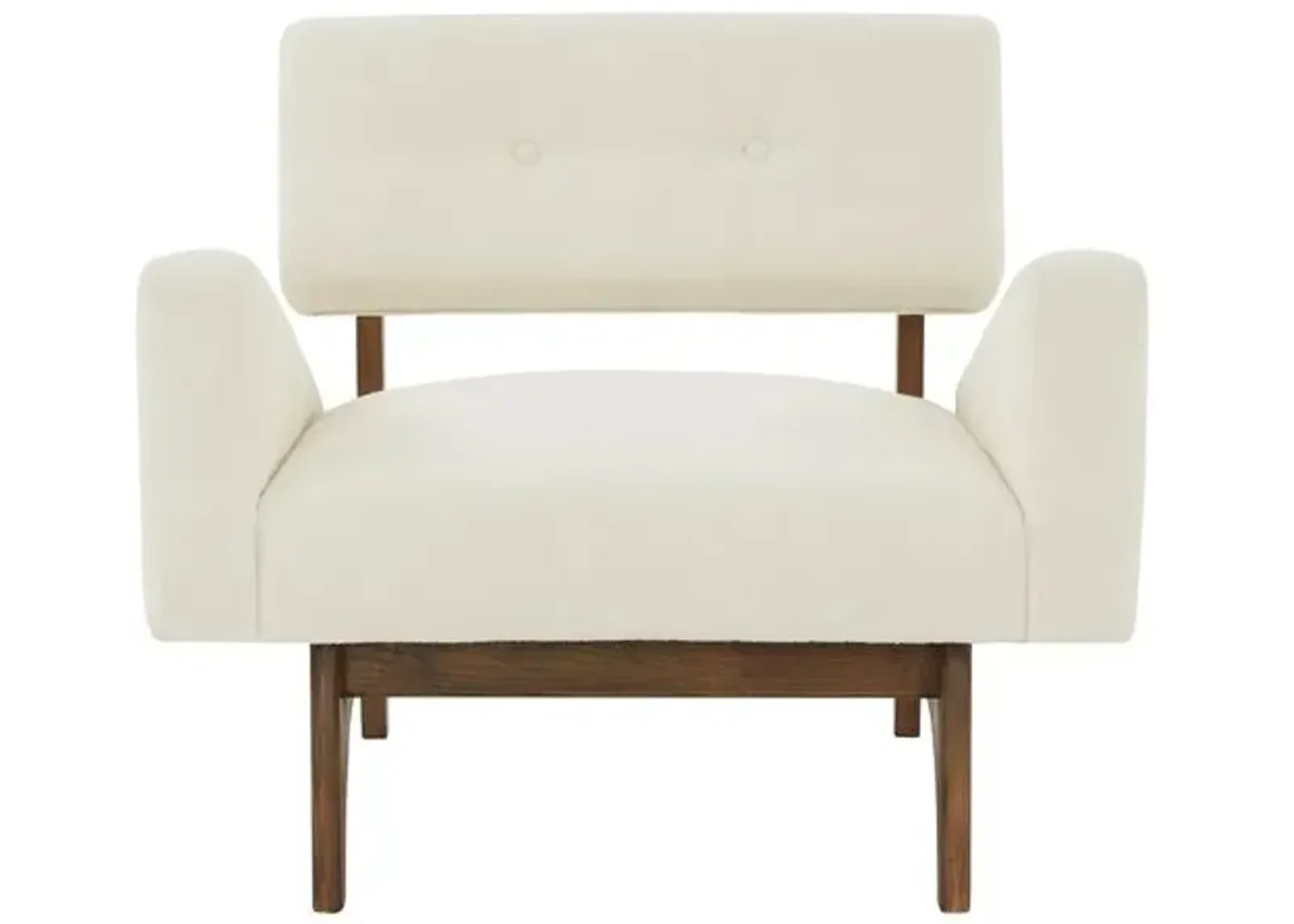 Darian Scandinavian Accent Chair - Ivory/Dark Brown, Comfortable, Durable