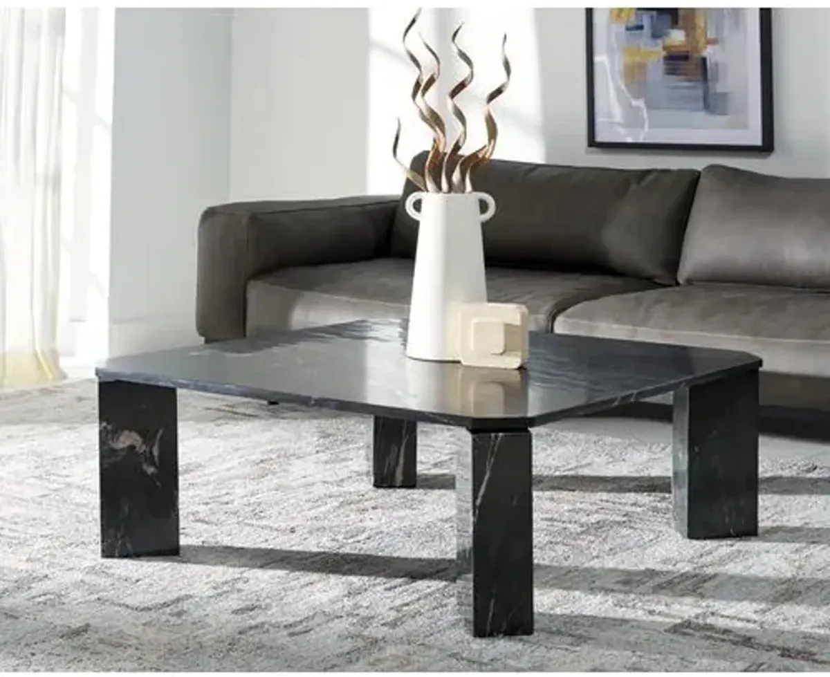 Faelan Marble Coffee Table - Black