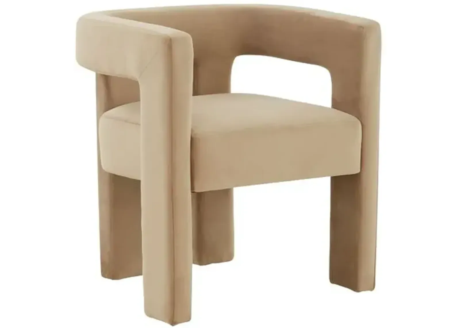 Gentry Contemporary Velvet Chair - Brown