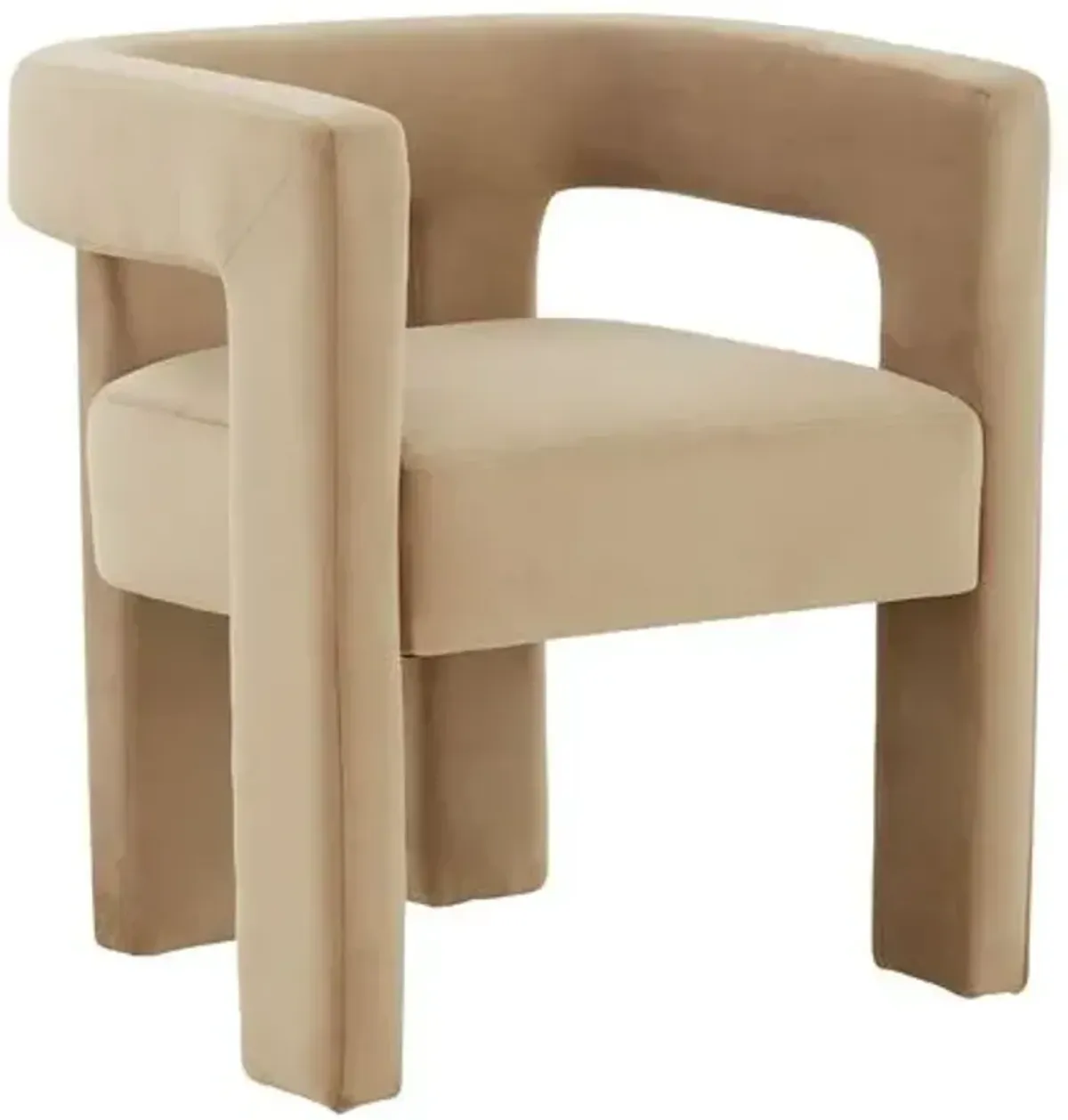 Gentry Contemporary Velvet Chair - Brown