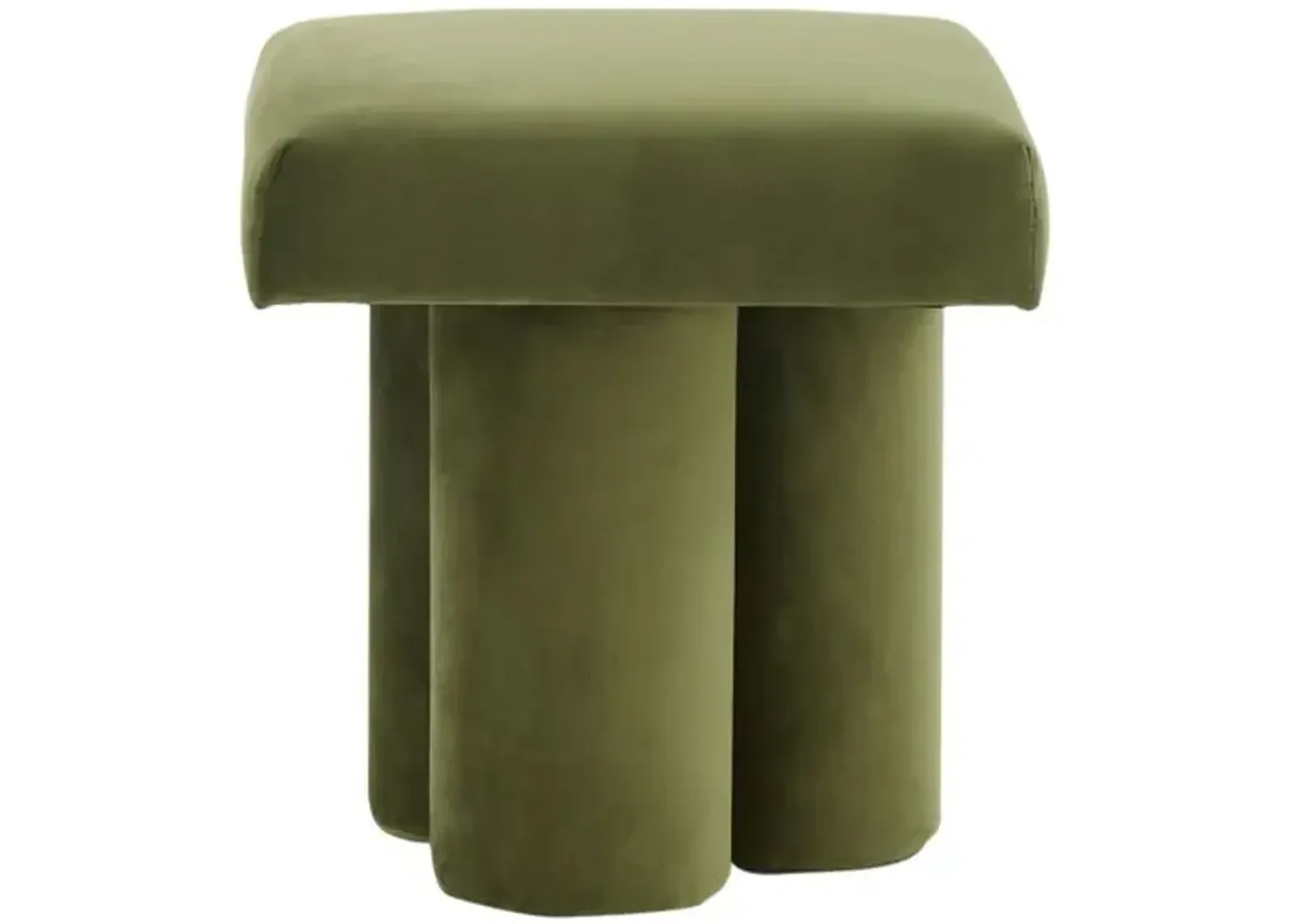 Halden Velvet Ottoman - Green