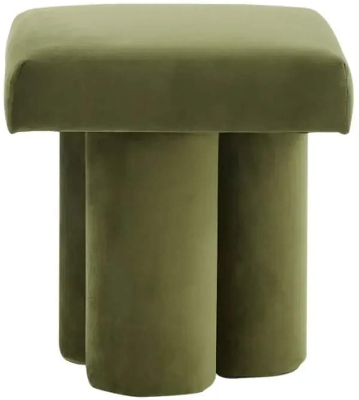 Halden Velvet Ottoman - Green