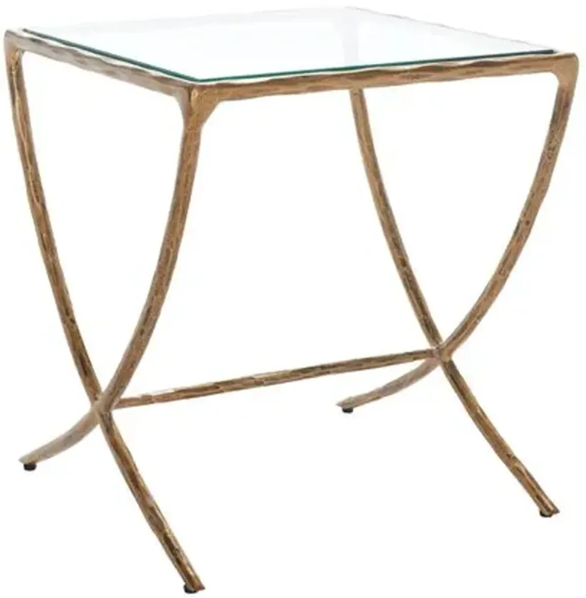 Lorian Square Metal Accent Table - Brass - Gold - 20Hx18Wx18D in