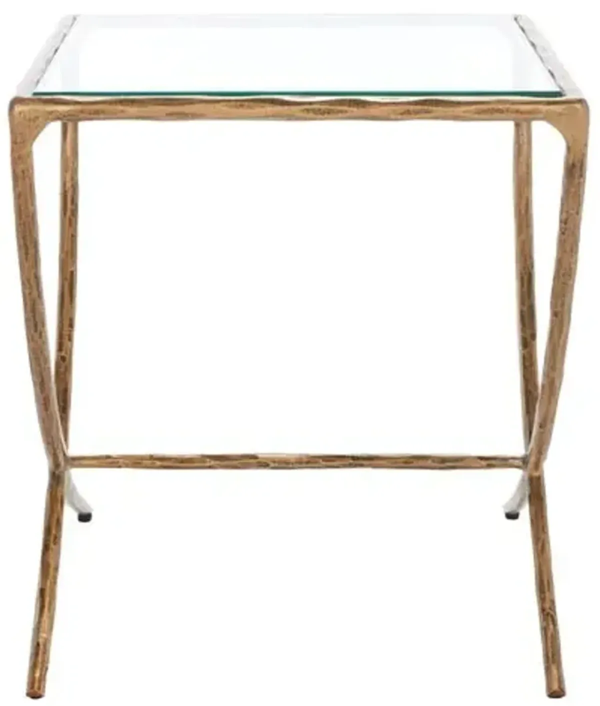 Lorian Square Metal Accent Table - Brass - Gold - 20Hx18Wx18D in