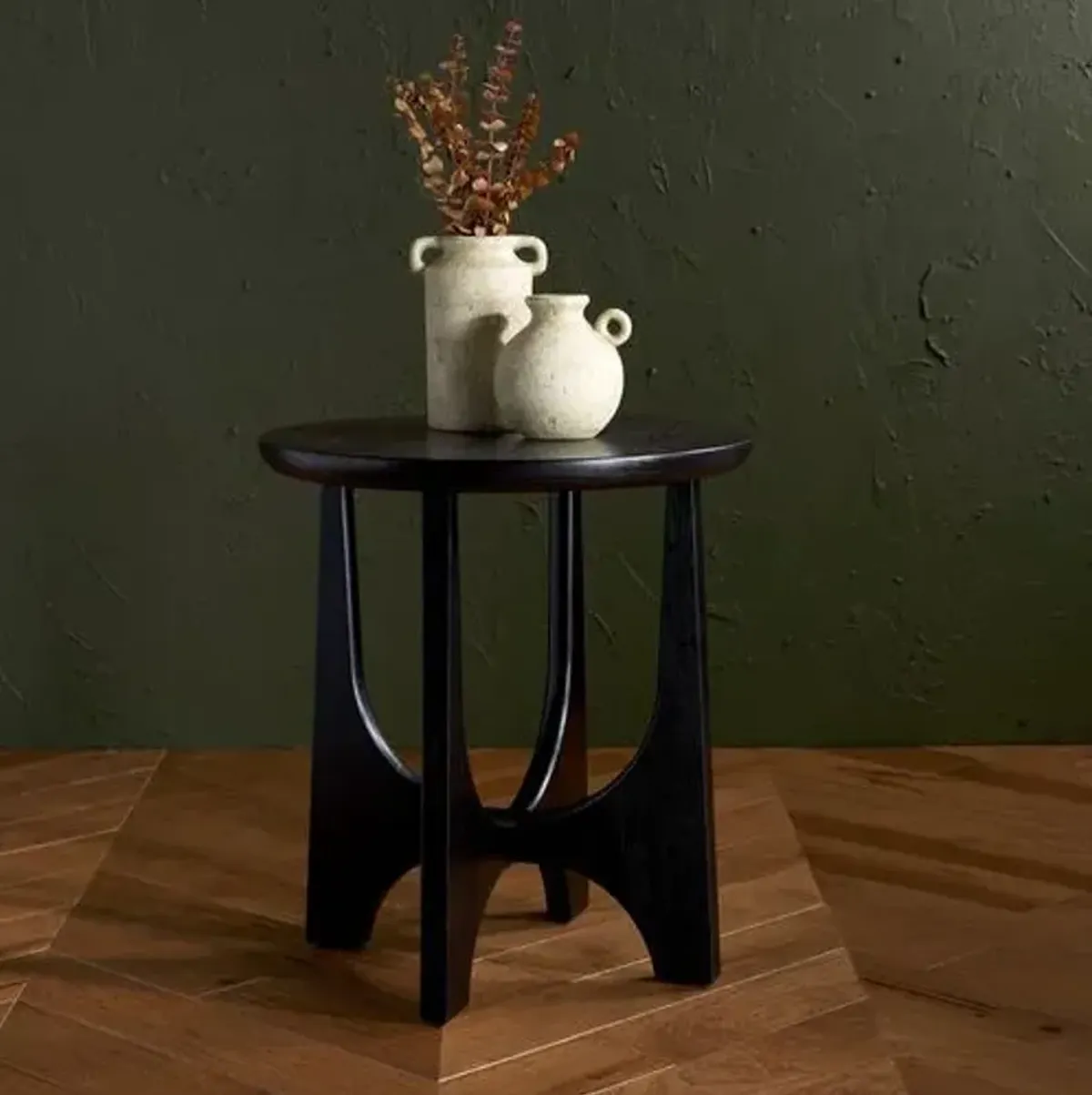 Zinnia Wood Accent Table - Black - 22Hx20Wx20D in