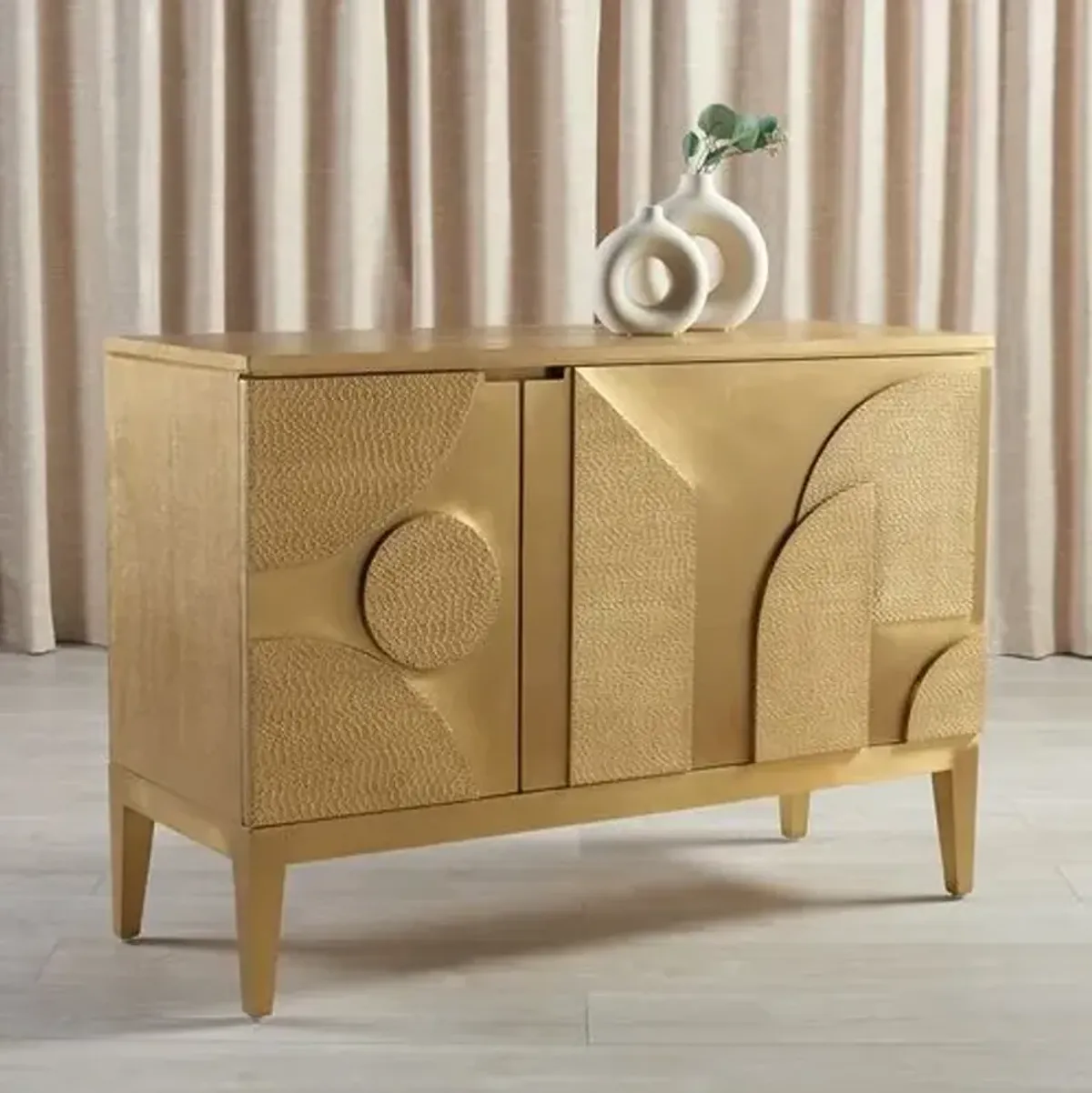 Octavian Brass Covered Sideboard - Gold