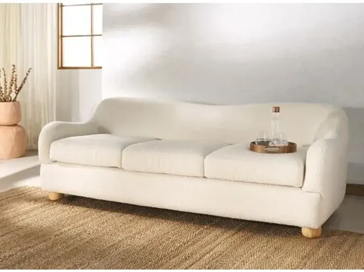 Riven Boucle Sofa - Ivory/Natural