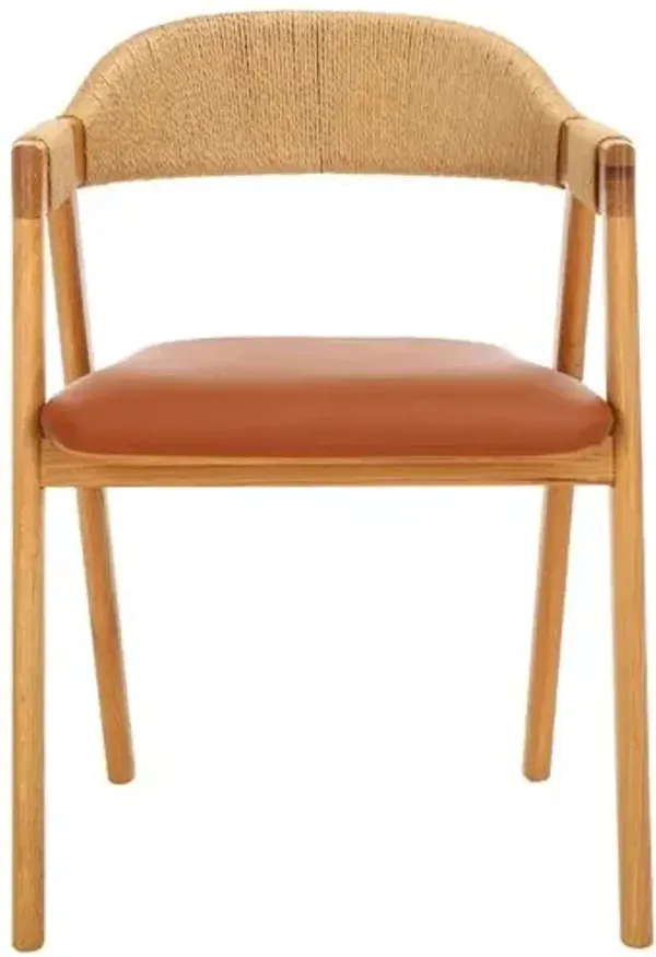 Pascal Dining Chair - Natural/Brown - Leather