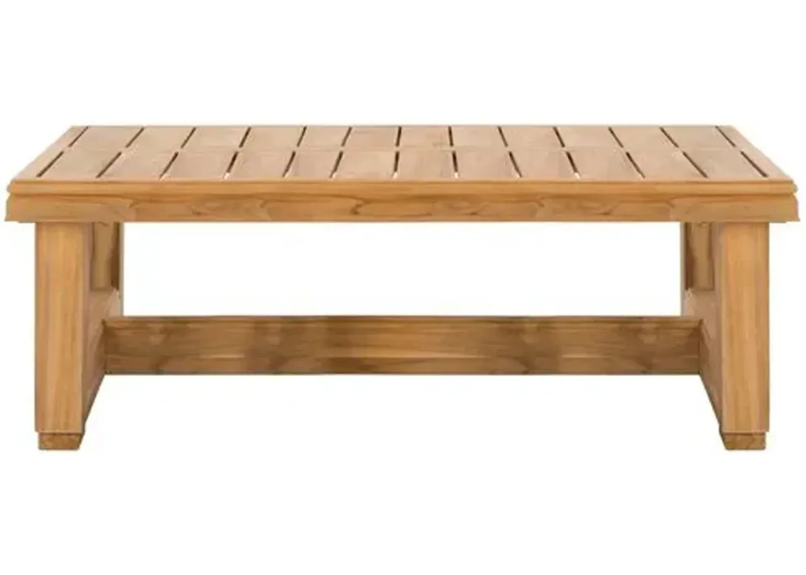 Elio Outdoor Coffee Table - Natural Teak - Brown