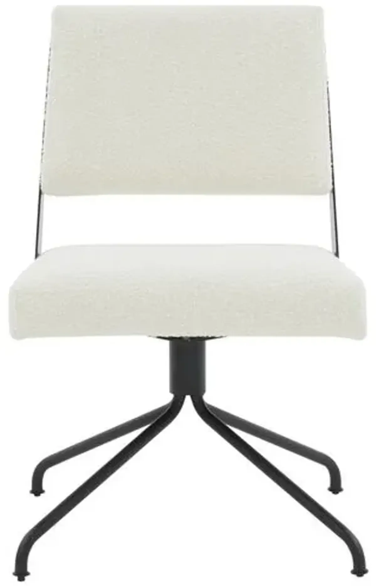 Wynn Boucle Swivel Office Chair - Ivory