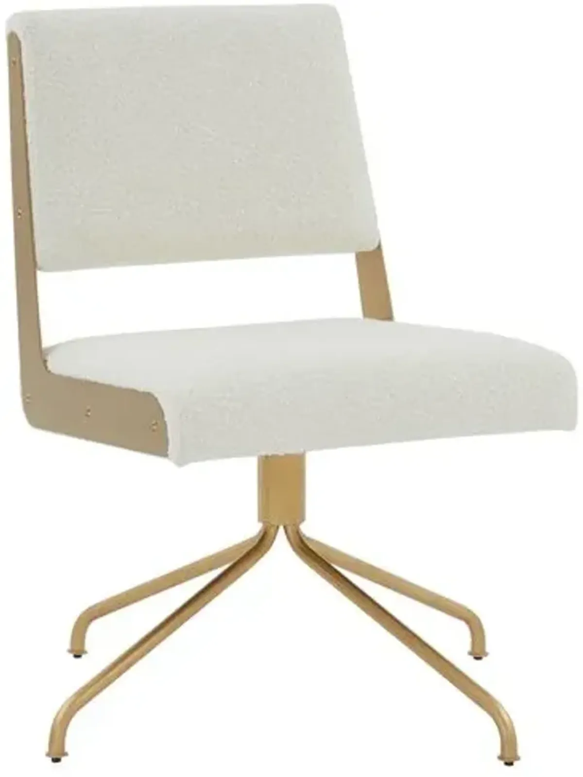 Wynn Boucle Swivel Office Chair - Ivory