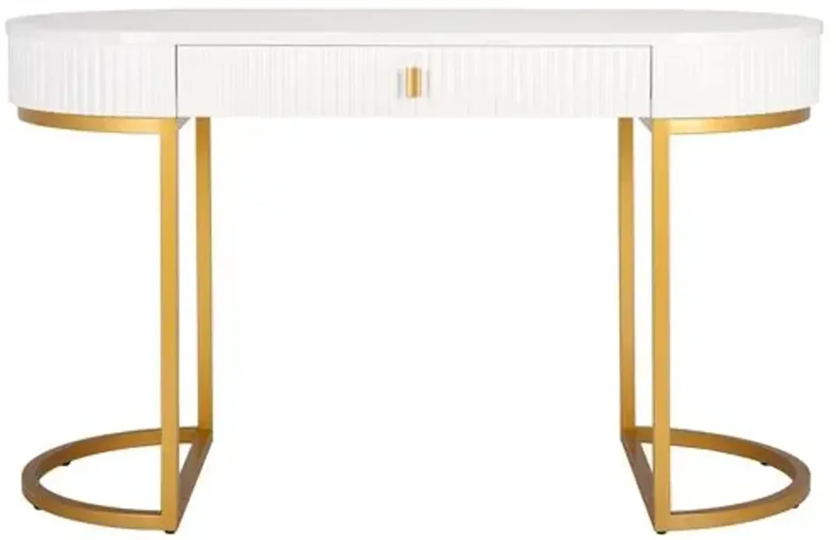 Valiant Modern Desk - White/Gold