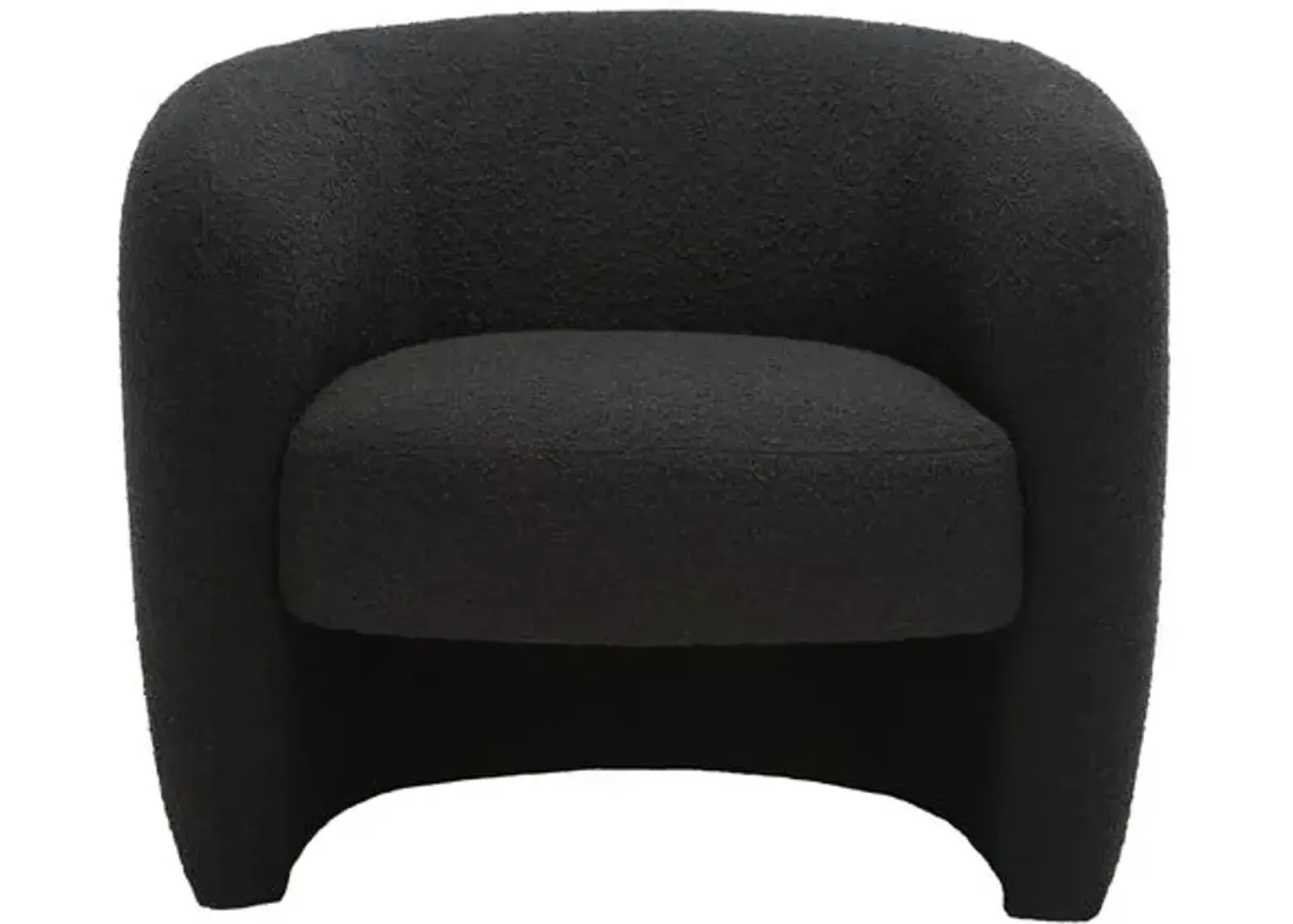 Zyla Barrel Back Accent Chair - Boucle - Black, Comfortable, Durable