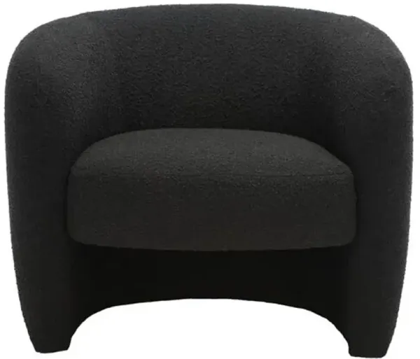 Zyla Barrel Back Accent Chair - Boucle - Black, Comfortable, Durable
