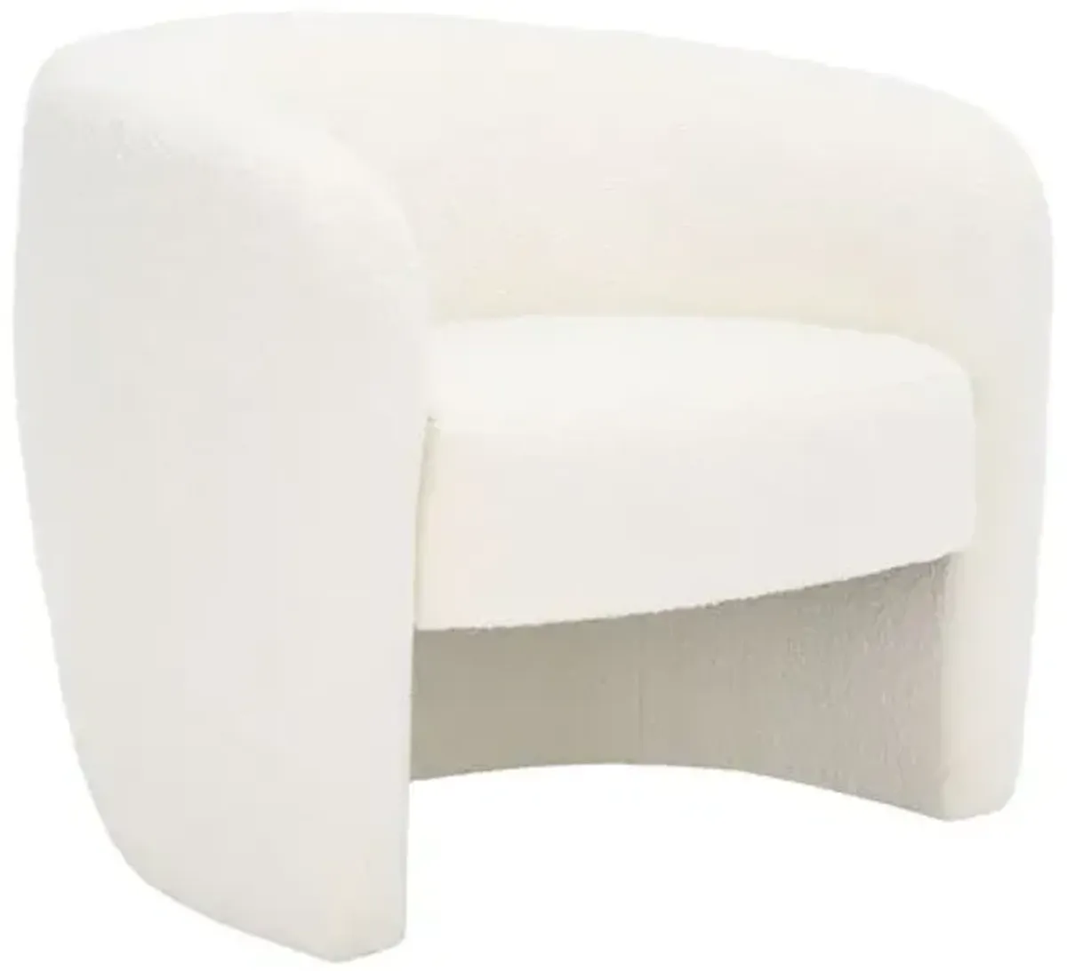 Zyla Barrel Back Accent Chair - Boucle - Ivory, Comfortable, Durable