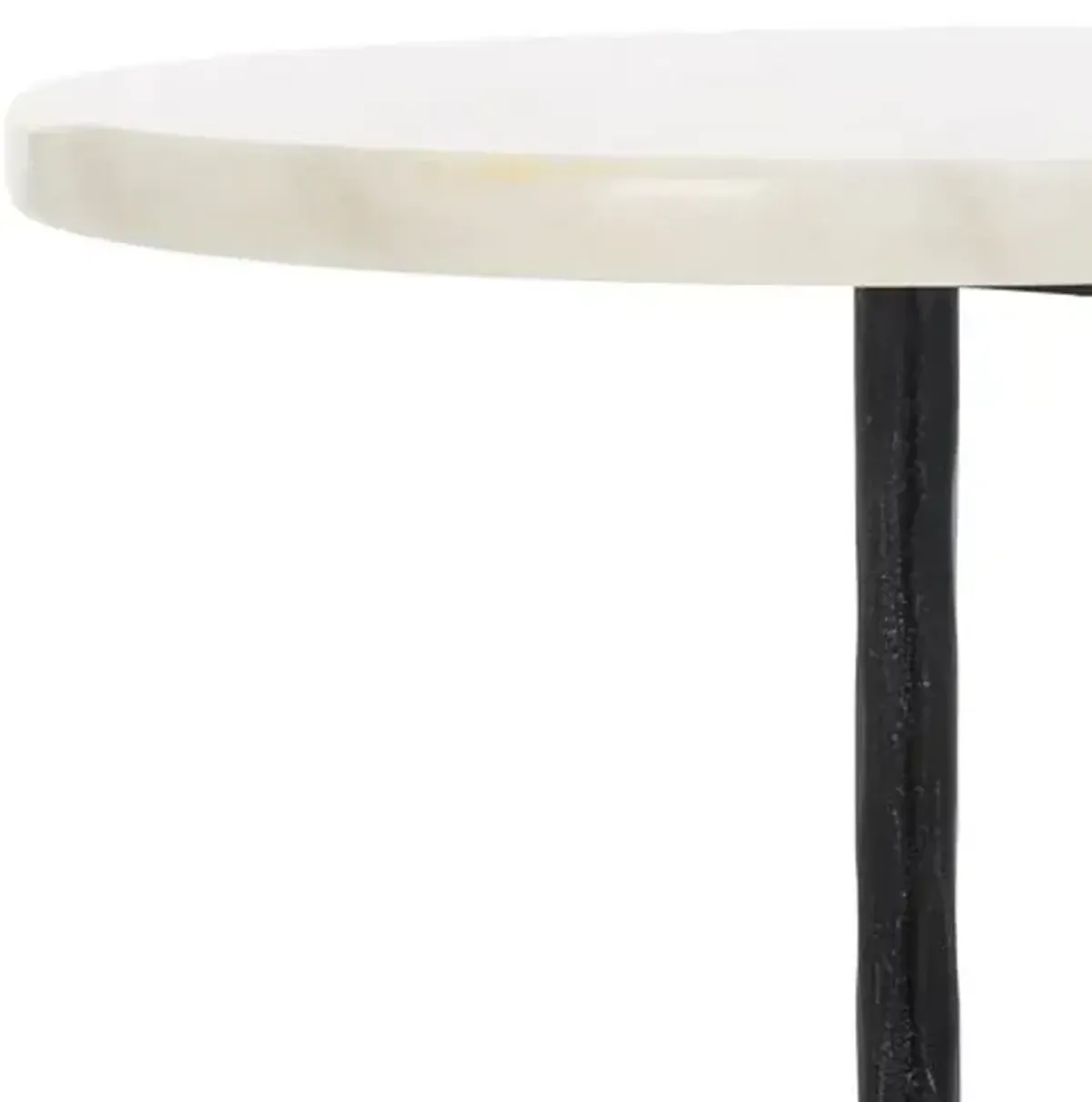 Yancey Marble Top Drink Table - Black/White - Multi