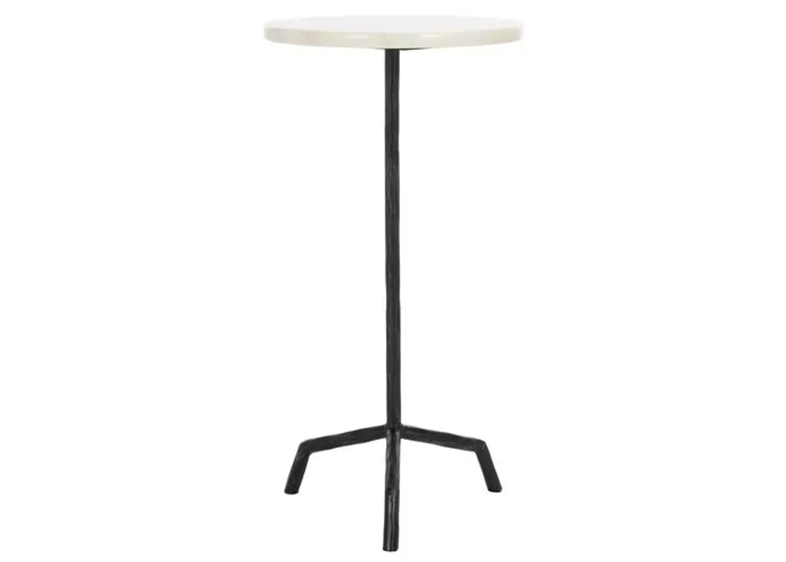 Yancey Marble Top Drink Table - Black/White - Multi