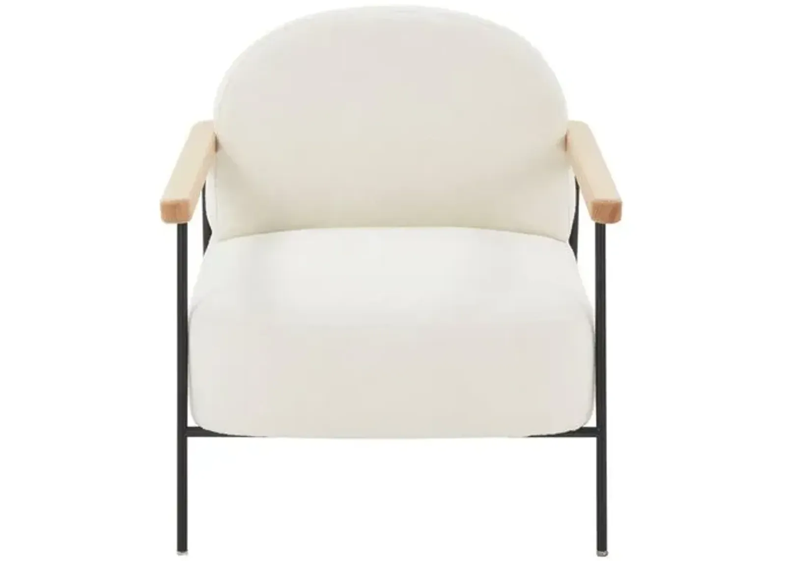 Zev Boucle Accent Chair - Ivory/Black - Multi, Comfortable, Durable