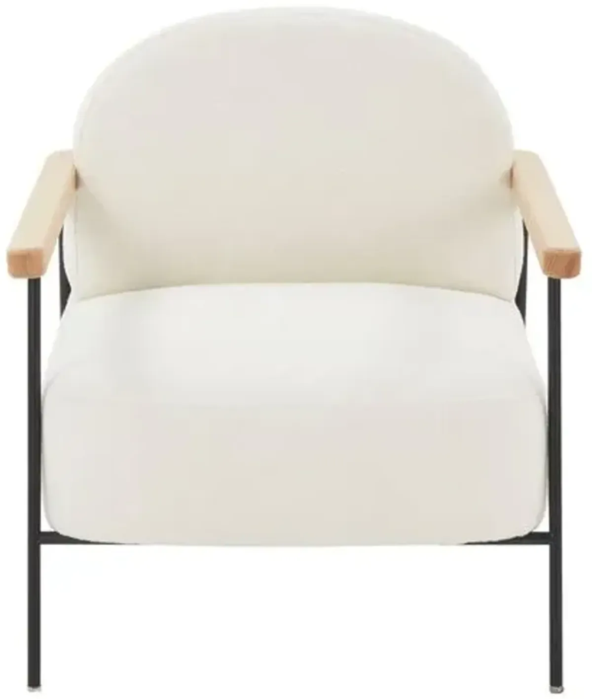 Zev Boucle Accent Chair - Ivory/Black - Multi, Comfortable, Durable