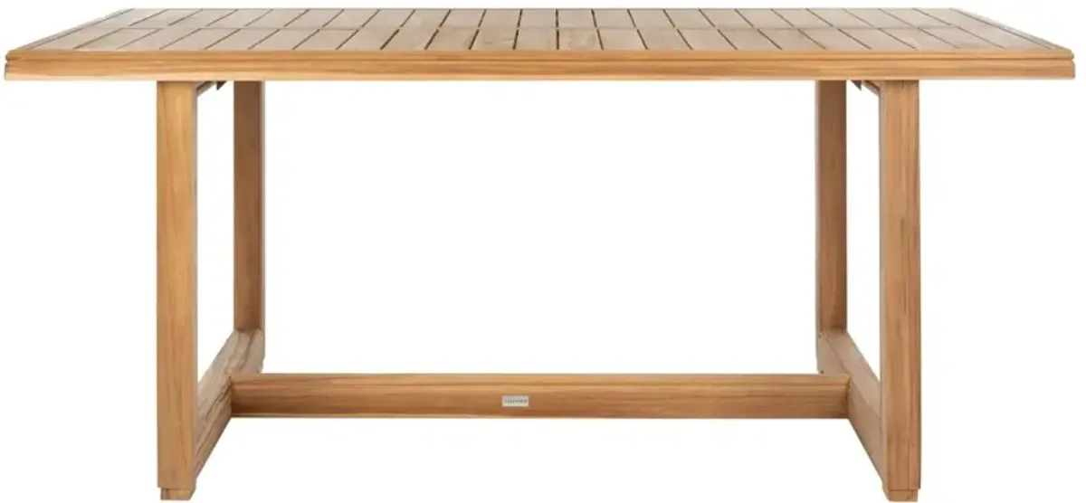 Finnian Teak Outdoor Dining Table, Natural Teak