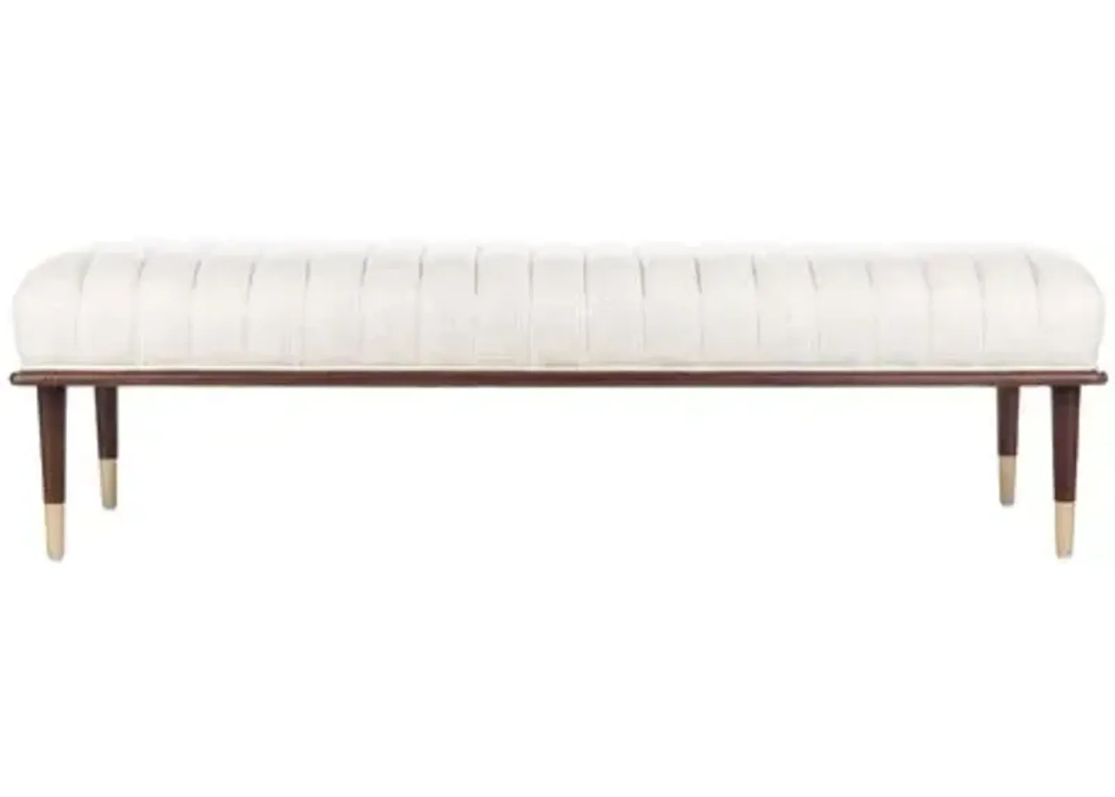 Cadie Mid-Century Bench - White