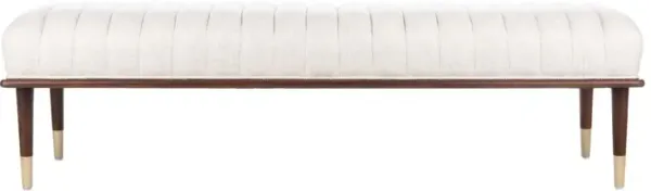 Cadie Mid-Century Channel Tufted Velvet Bench