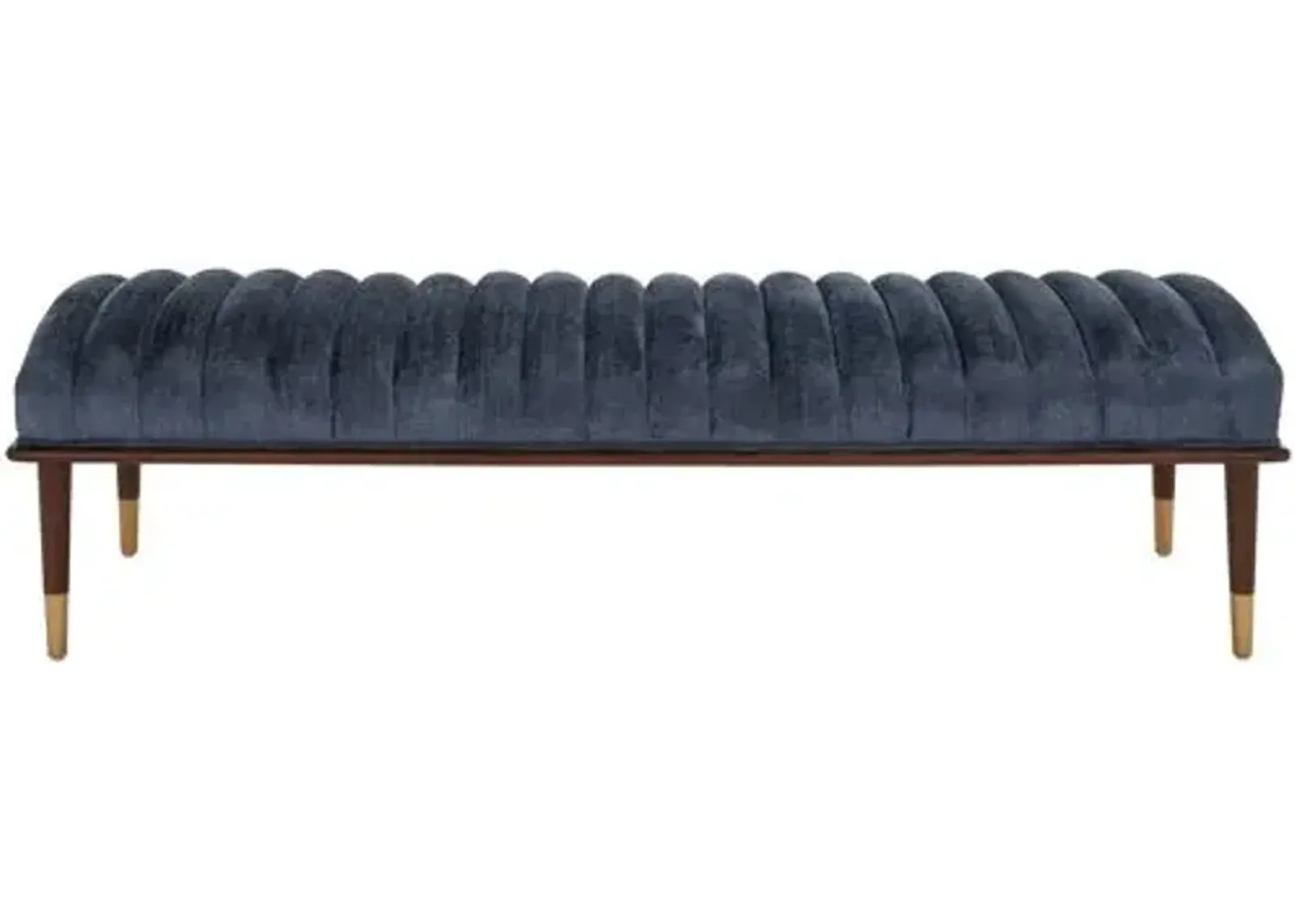 Cadie Mid-Century Bench - Blue